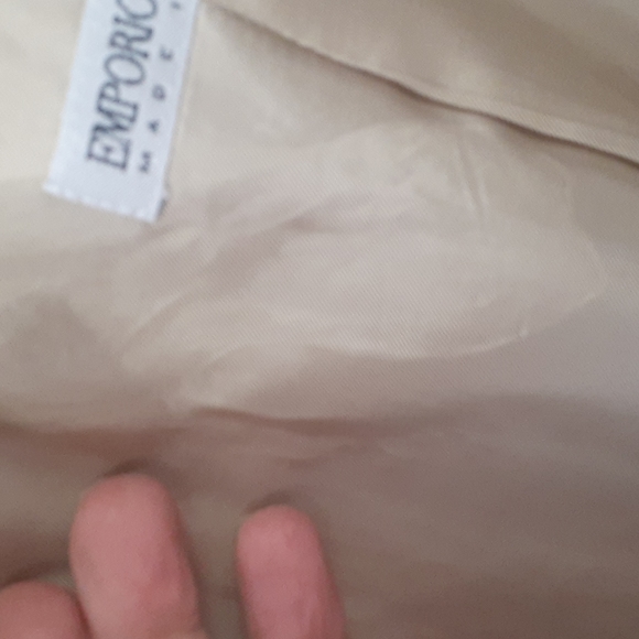 Emporio Armani Italy TUXETO Jacket Wool Dress Coat 44 US 8 M Tan Double Breasted - Picture 10 of 13